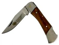 Wild Turkey handmade knife with wood handle and leather case